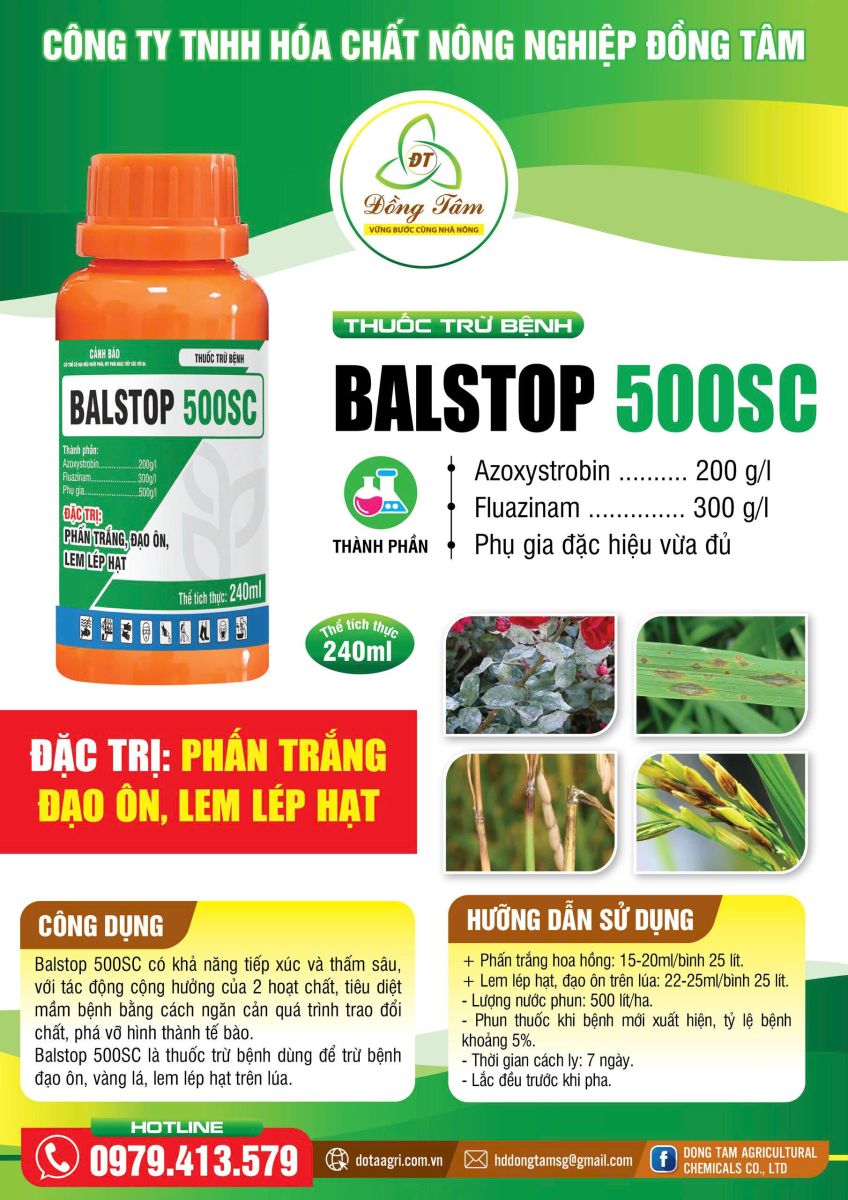 Sản phẩm thuốc bảo vệ thực vật Đồng Tâm - BALSTOP 500SC