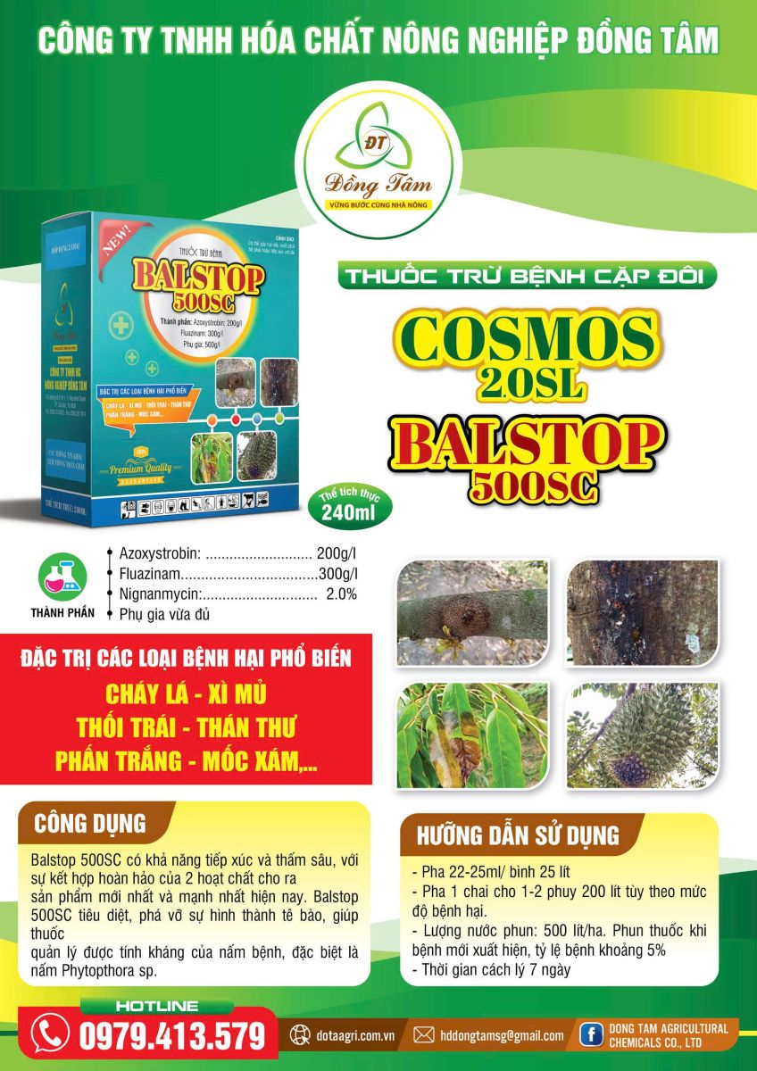 COSMOS 20SL - Thuốc trừ bệnh cấp đôi - Đồng Tâm